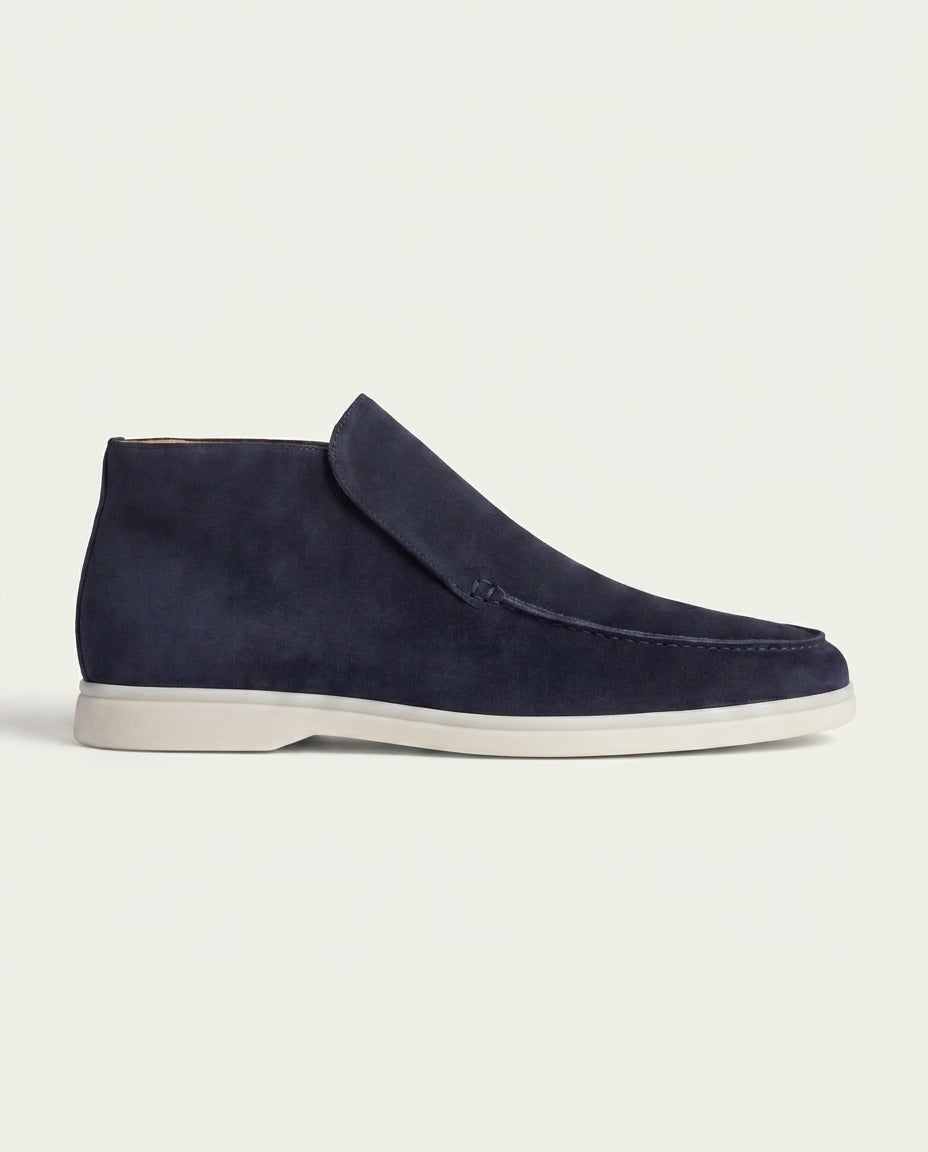 MOCASINES DE CAÑA ALTA AZUL MARINO