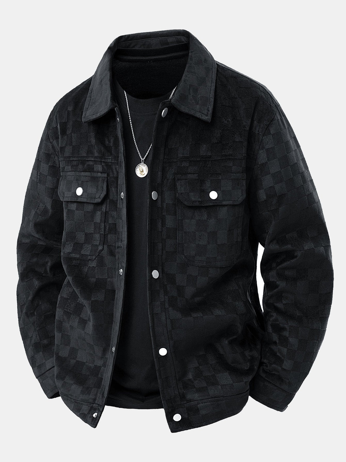 CHAQUETA CON BOLSILLO DE ANTE SINTETICO