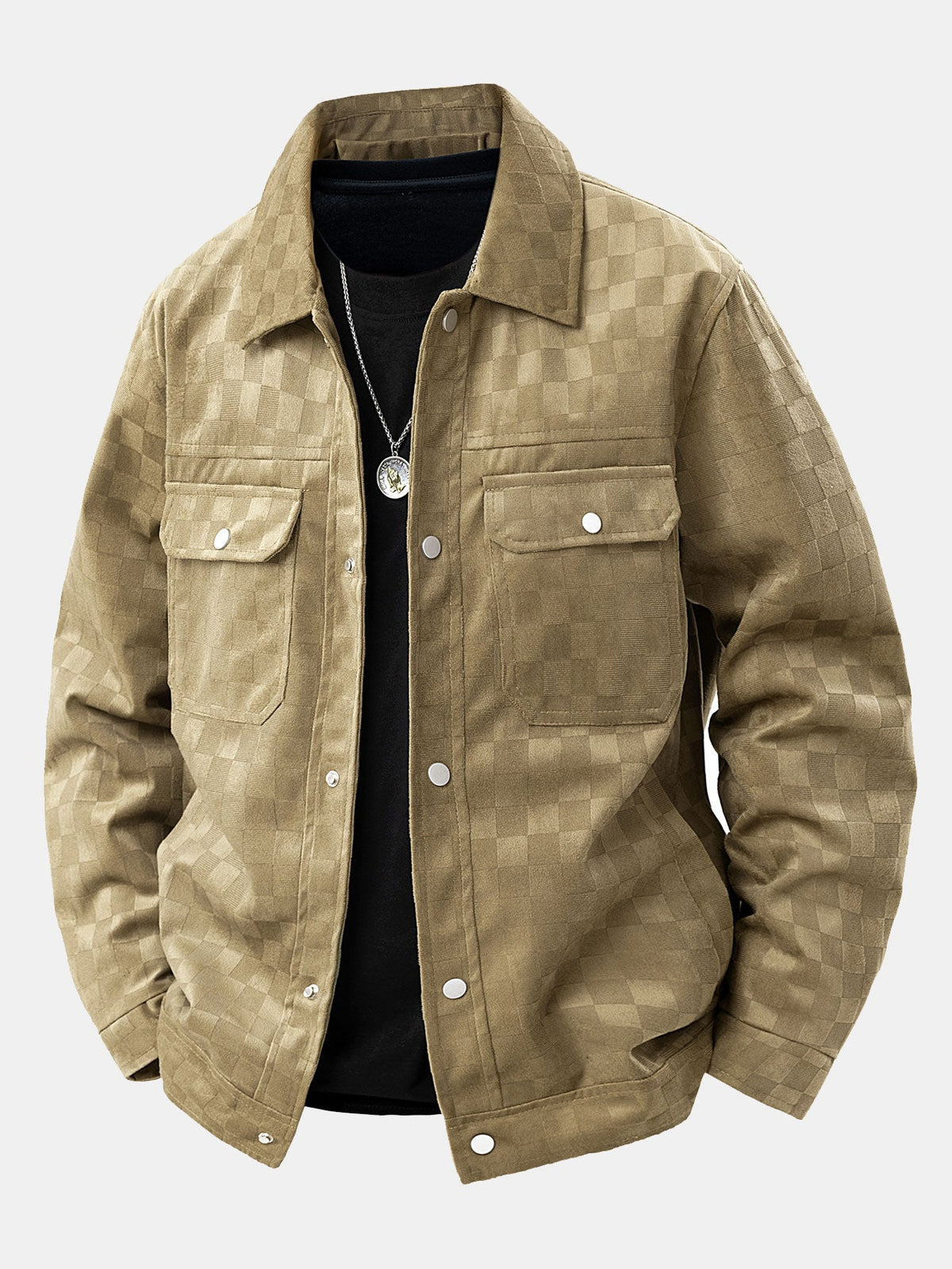 CHAQUETA CON BOLSILLO DE ANTE SINTETICO