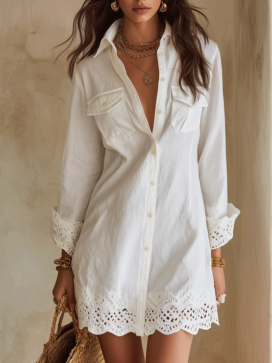 VESTIDO CAMISERO BLANCO BOHEMIO
