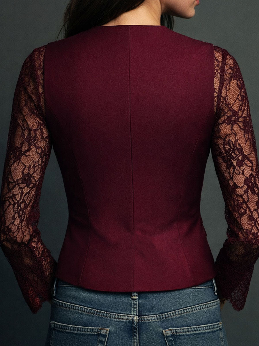 BLAZER NOEMI CON MANGAS SEMITRANSPARENTES