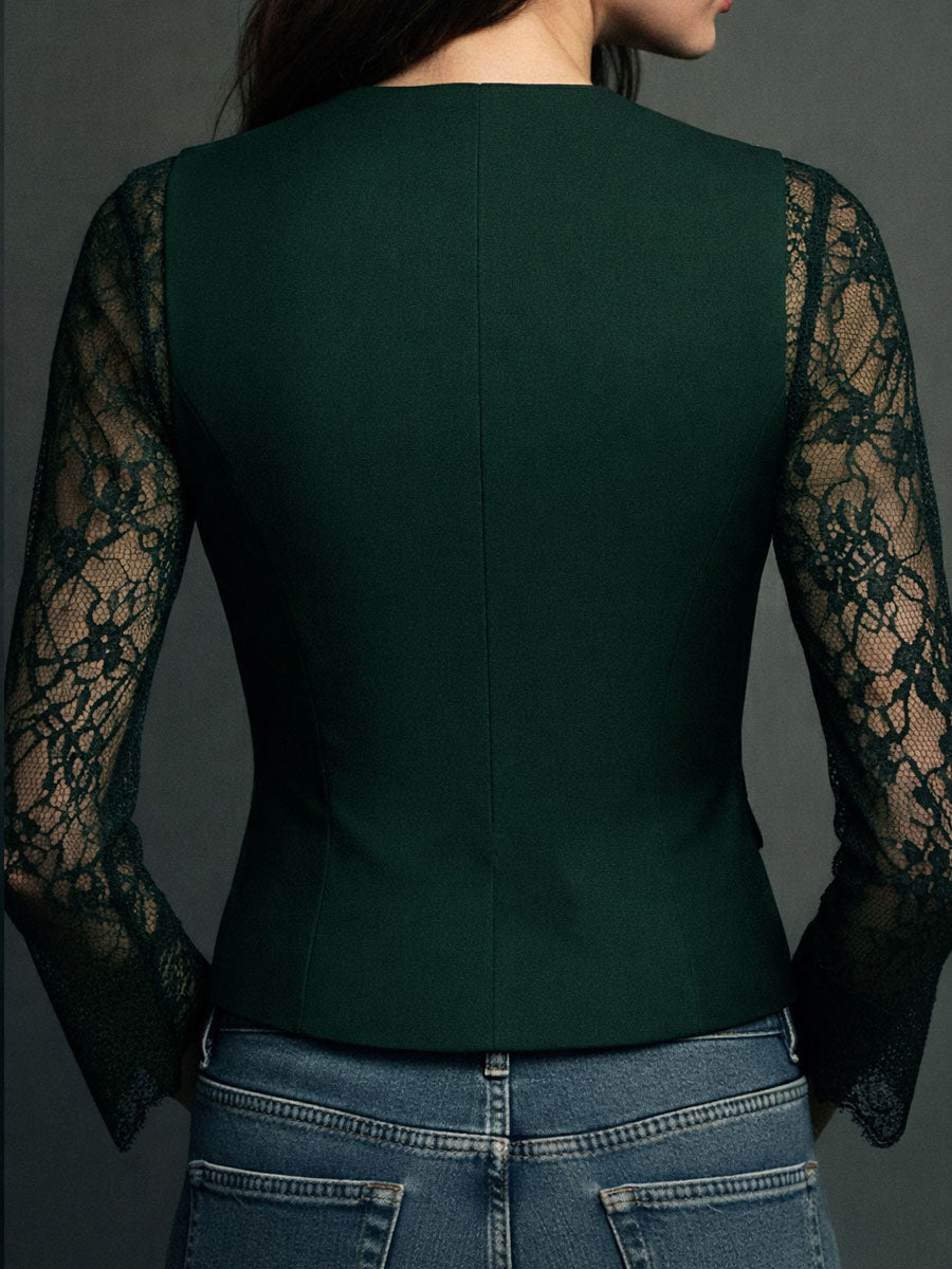 BLAZER NOEMI CON MANGAS SEMITRANSPARENTES