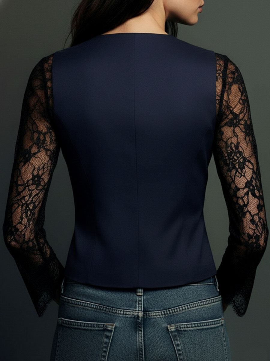 BLAZER NOEMI CON MANGAS SEMITRANSPARENTES