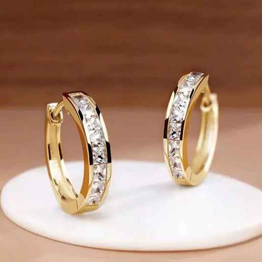 PENDIENTES DE ARO DORADOS CON CRISTAL